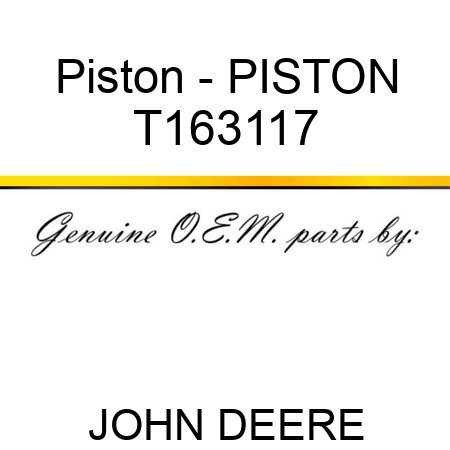 Piston - PISTON T163117