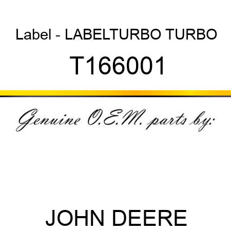 Label - LABEL,TURBO TURBO T166001