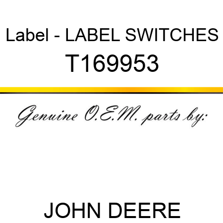 Label - LABEL SWITCHES T169953