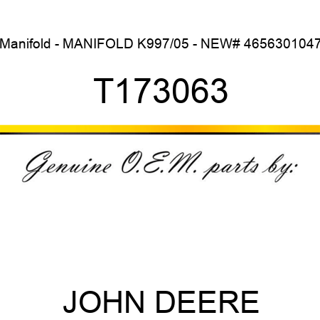 Manifold - MANIFOLD K997/05 - NEW# 4656301047 T173063