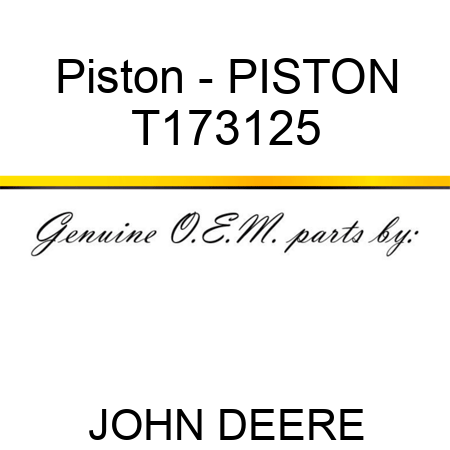 Piston - PISTON T173125