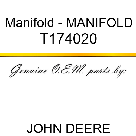 Manifold - MANIFOLD T174020