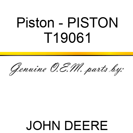 Piston - PISTON T19061