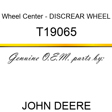 Wheel Center - DISC,REAR WHEEL T19065