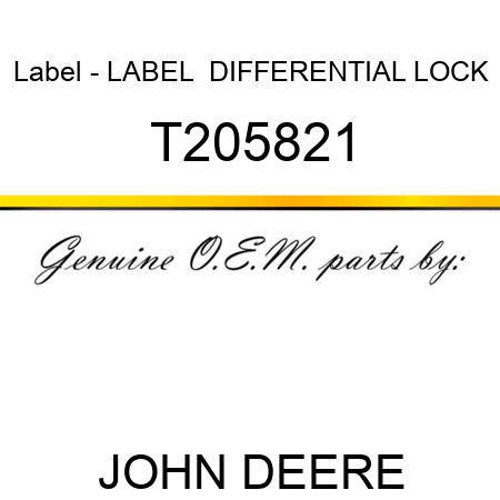 Label - LABEL,  DIFFERENTIAL LOCK T205821