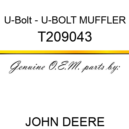 U-Bolt - U-BOLT, MUFFLER T209043