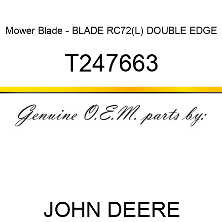 Mower Blade - BLADE, RC72(L) DOUBLE EDGE T247663