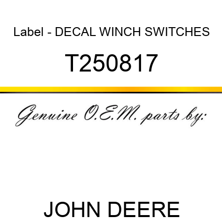 Label - DECAL, WINCH SWITCHES T250817