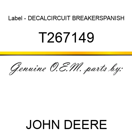 Label - DECAL,CIRCUIT BREAKER,SPANISH T267149