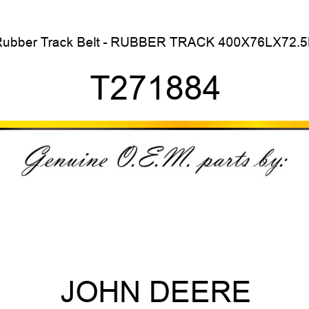 Rubber Track Belt - RUBBER TRACK, 400X76LX72.5P T271884