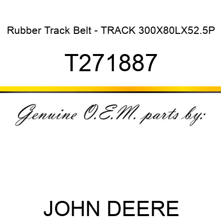 Rubber Track Belt - TRACK, 300X80LX52.5P T271887