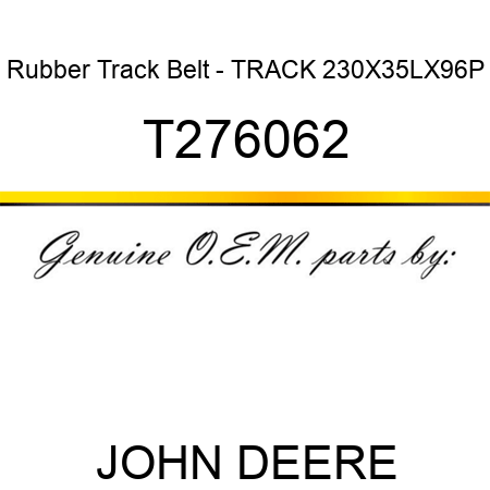 Rubber Track Belt - TRACK, 230X35LX96P T276062