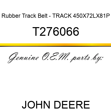 Rubber Track Belt - TRACK, 450X72LX81P T276066