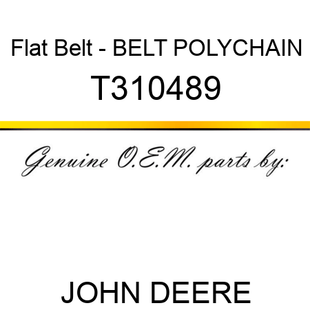 Flat Belt - BELT, POLYCHAIN T310489