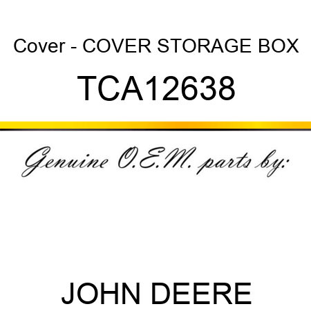 Cover - COVER, STORAGE BOX TCA12638
