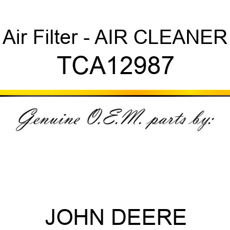 Air Filter - AIR CLEANER TCA12987