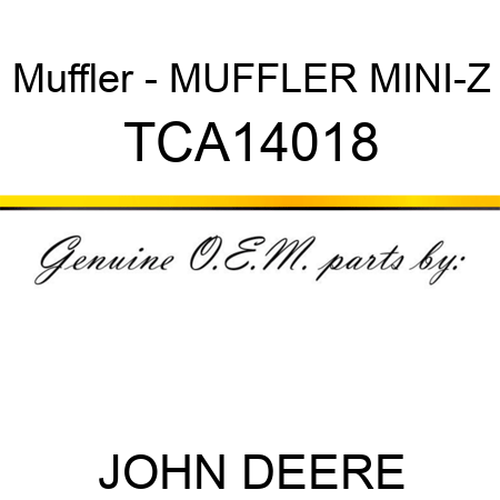 Muffler - MUFFLER, MINI-Z TCA14018