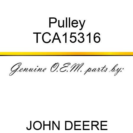 Pulley TCA15316