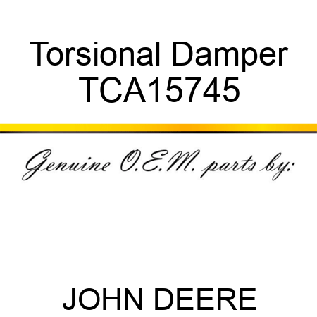 Torsional Damper TCA15745