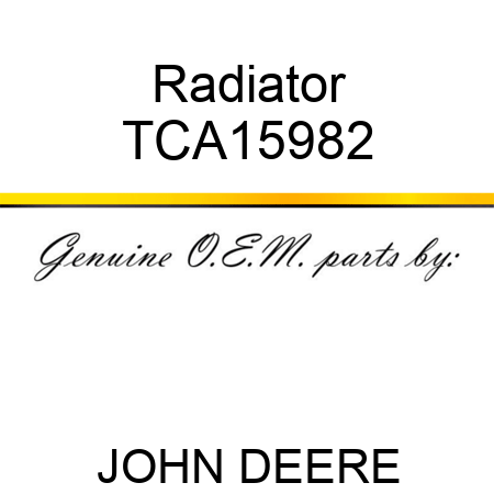 Radiator TCA15982