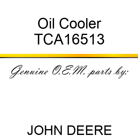 Oil Cooler TCA16513