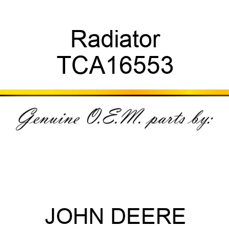 Radiator TCA16553