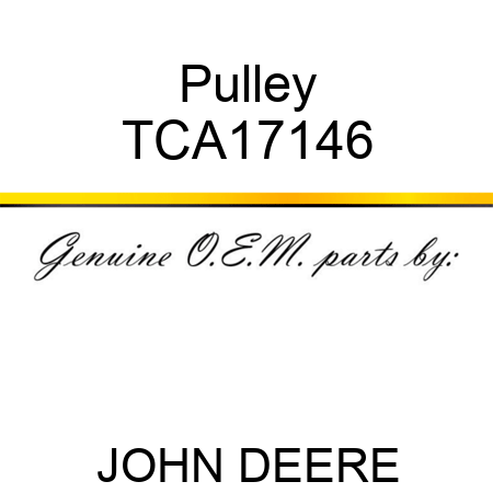 Pulley TCA17146