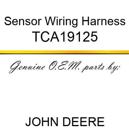 Sensor Wiring Harness TCA19125