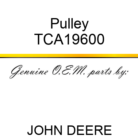 Pulley TCA19600