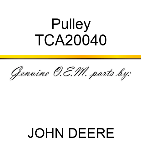 Pulley TCA20040
