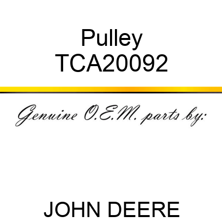 Pulley TCA20092