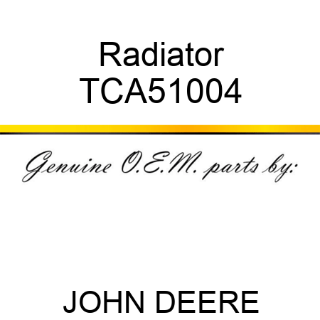Radiator TCA51004