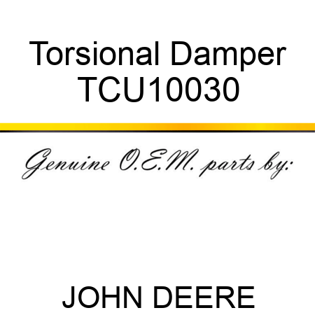 Torsional Damper TCU10030