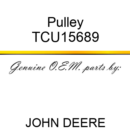 Pulley TCU15689