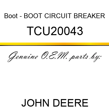 Boot - BOOT, CIRCUIT BREAKER TCU20043
