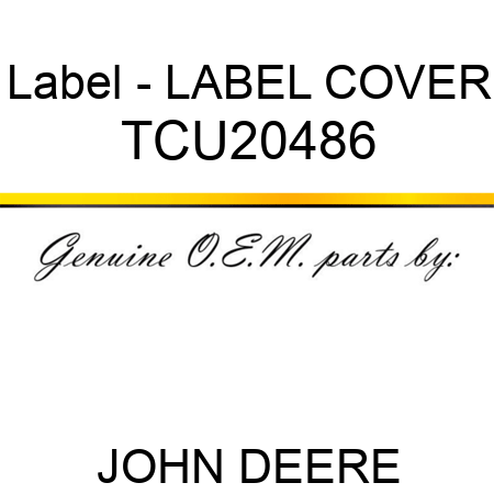 Label - LABEL, COVER TCU20486
