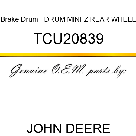 Brake Drum - DRUM, MINI-Z REAR WHEEL TCU20839