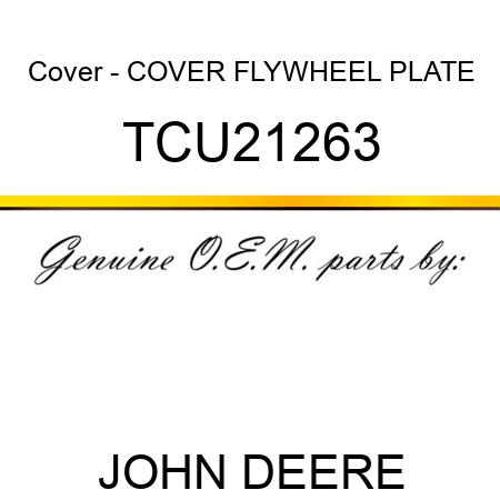 Cover - COVER, FLYWHEEL PLATE TCU21263