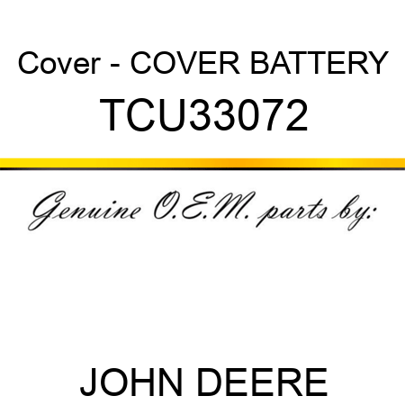 Cover - COVER, BATTERY TCU33072