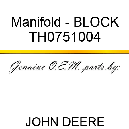Manifold - BLOCK TH0751004