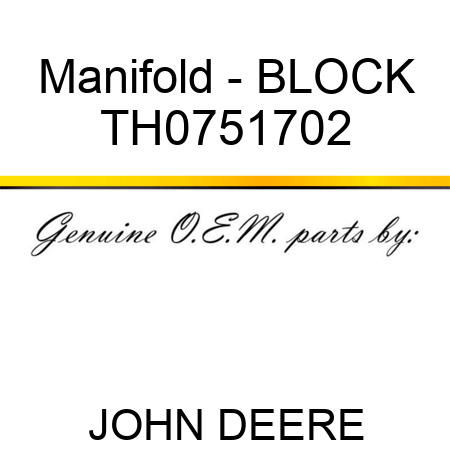 Manifold - BLOCK TH0751702