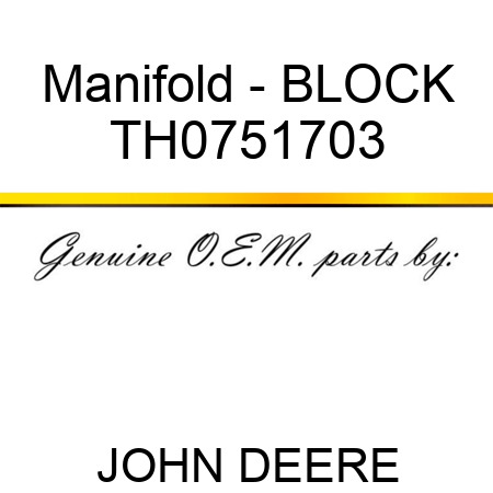 Manifold - BLOCK TH0751703