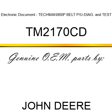 Electronic Document - TECHMAN,900P BELT P/U-DIAG.&TEST TM2170CD