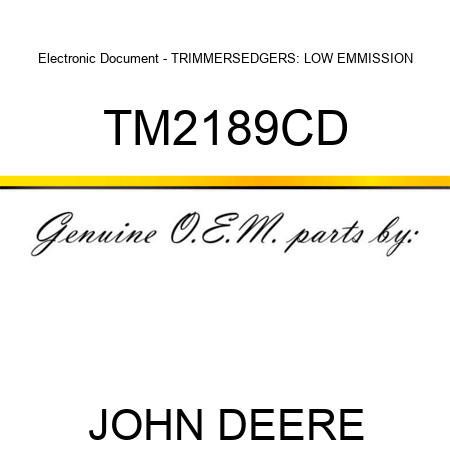 Electronic Document - TRIMMERS,EDGERS: LOW EMMISSION TM2189CD