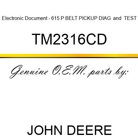 Electronic Document - 615 P BELT PICKUP DIAG & TEST TM2316CD