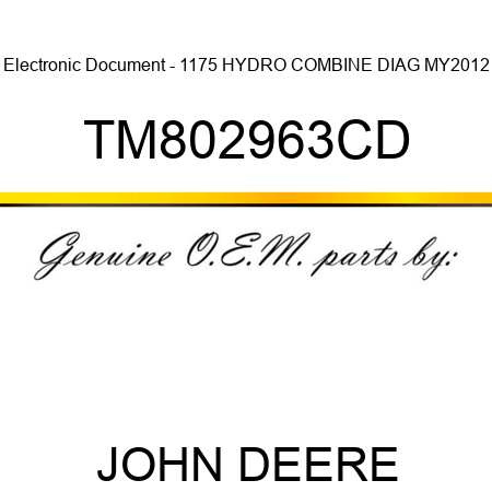 Electronic Document - 1175 HYDRO COMBINE DIAG MY2012 TM802963CD