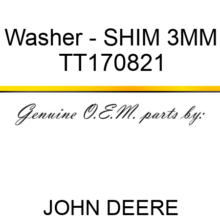 Washer - SHIM, 3MM TT170821