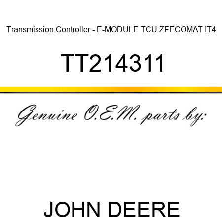 Transmission Controller - E-MODULE, TCU, ZF,ECOMAT, IT4 TT214311