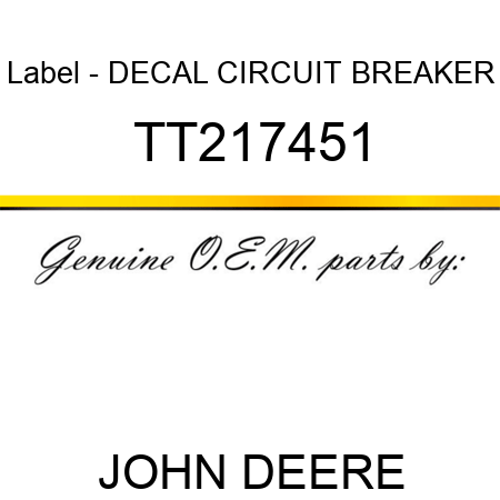 Label - DECAL, CIRCUIT BREAKER TT217451