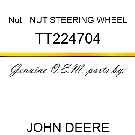 Nut - NUT, STEERING WHEEL TT224704